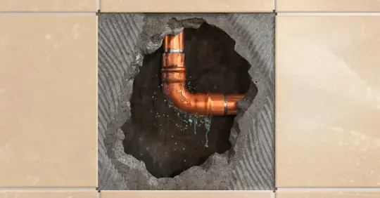 Plumbing concept. Leaking pipe.